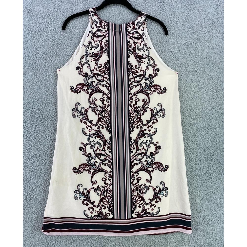 Fig and‎ Flower Anthropologie Dress Women's Medium Beige Sleeveless Lined Tassel